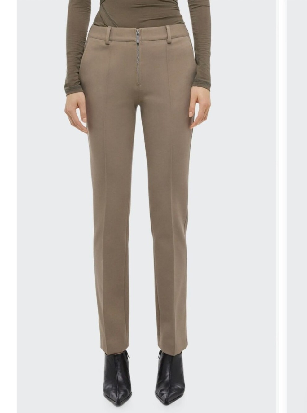 Helmut Lang Taupe Cigarette Trousers NWT Size 12 $395